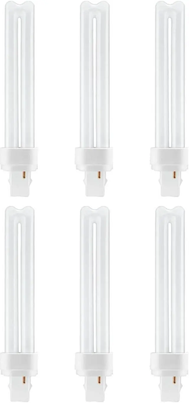 Alt view image 2 of 4 - (6 bulbs) GE Bright Cool White 26 watt Plug-in CFL G24d-3 base, 6.7 inch, F26DX, 4100K Cool White Compact Fluorescent CFL Light Bulb