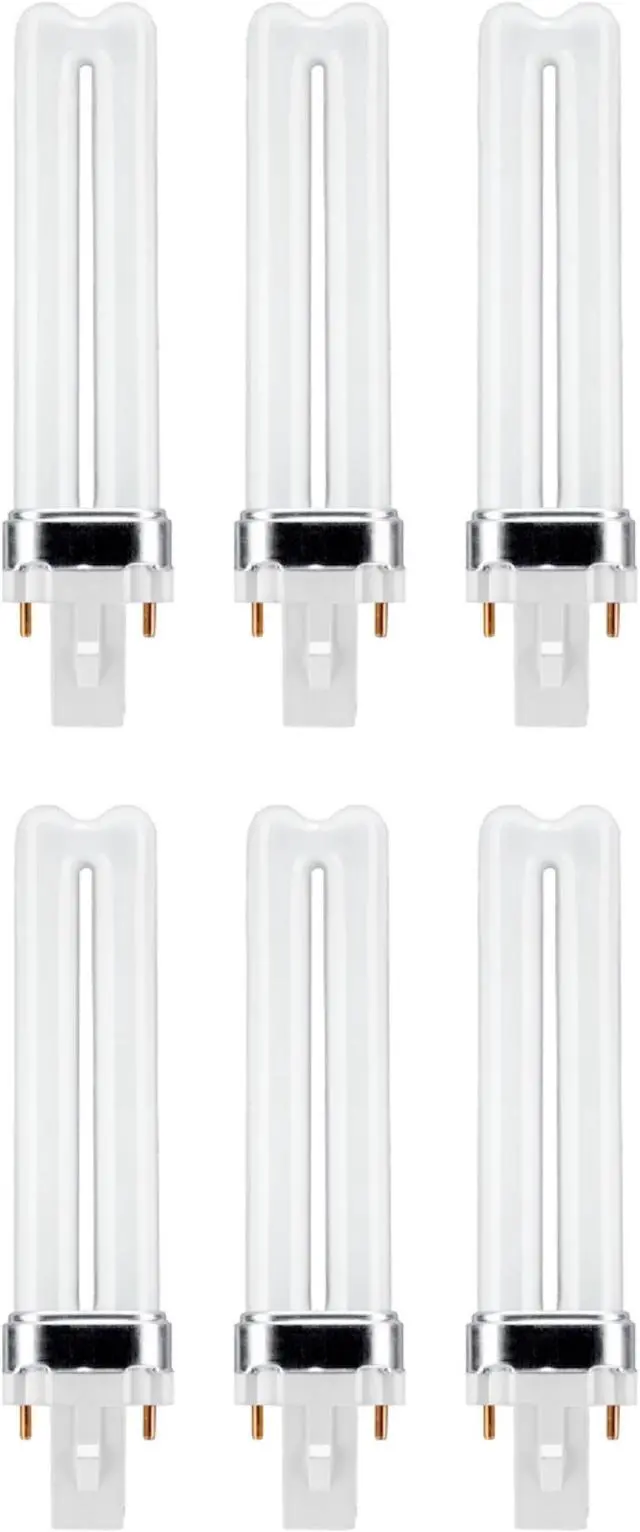 Alt view image 3 of 4 - (case of 6) GE Soft White 7 watt Plug-in CFL G23 Base, 5.4-inch F7BX Light Bulb, 2700K Soft warm white, 425 lumen, plug-in biax compact fluorescent