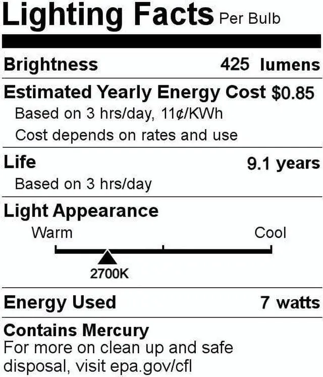 Alt view image 4 of 4 - (case of 6) GE Soft White 7 watt Plug-in CFL G23 Base, 5.4-inch F7BX Light Bulb, 2700K Soft warm white, 425 lumen, plug-in biax compact fluorescent