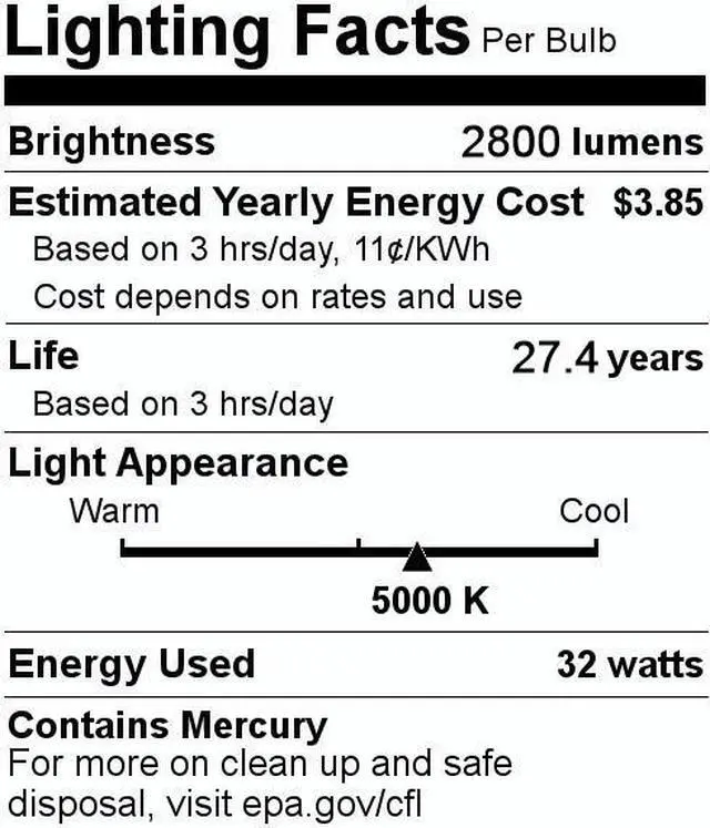 Alt view image 2 of 3 - (case of 36) GE 94842 Linear Flourescent Straight Light Bulb, 48 inch T8, Shatter-Resistant, 32 watt, 2800 lumens, 5000K Color Temp,