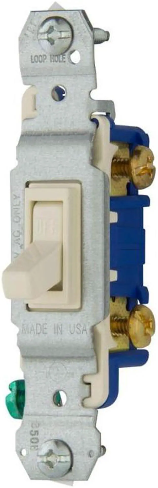 Alt view image 3 of 3 - (case of 100) Eaton Wiring 15 Amp Toggle Switch, Single-Pole, Light Almond