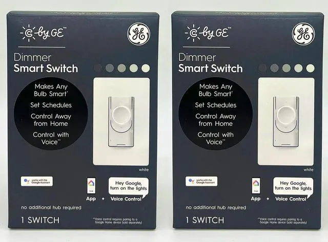 Main image of (Pack of 2) GE Smart Dimmer Light Switch, C by GE, Cync, Wi-Fi Enabled to pair with voice control , control remotely with bluetooth through C by GE app, 4-Wire