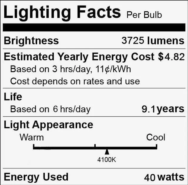Alt view image 3 of 3 - (case of 4) GE Lighting 22662 40-watt 3725-Lumen T8 Light Bulb, 4100K Color Temp, 60 inches,  with Medium Bi-Pin G13 Base
