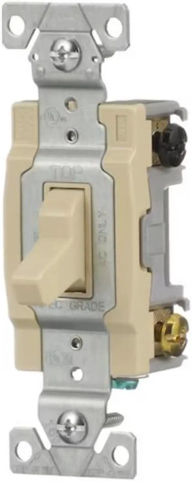 Alt view image 2 of 3 - Eaton CSB420V  Toggle Light Switch, 4-way, 20-Amp, Ivory, 120/277V