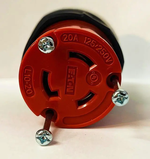 Main image of Eaton Arrow Hart AHCL1020C Lockiing Connector, Orange and Black, #14-8 AWG, 20A, 125/250V, Ultra Grip, Three-pole, Three-wire