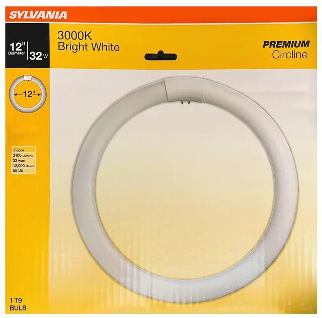 Alt view image 2 of 4 - (6 lamps) Sylvania 23539 Bright / Warm White, Premium Circline Fluorescent T9 Circle 12 inch diameter, 32 watts, 3000K, 2100 lumens, 80 CRI fluorescent light bulb