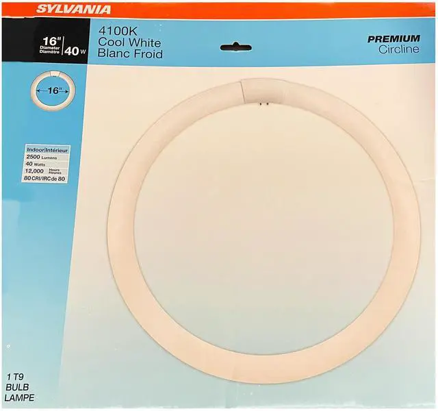 Alt view image 2 of 4 - (case of 6 lamps) Sylvania 23522 Cool White Premium Circline Fluorescent, T9 Circle 16 inch diameter, 40 watts, 4100K, 2500 lumens, 80 CRI fluorescent light bulb
