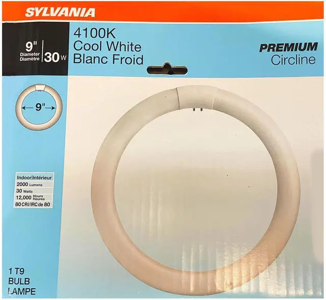 Alt view image 2 of 4 - (case of 6) Sylvania 23520 Cool White Premium Circline Fluorescent T9 Circle 9 inch diameter, 30 watts, 4100K, 2000 lumens, 80 CRI fluorescent light bulb