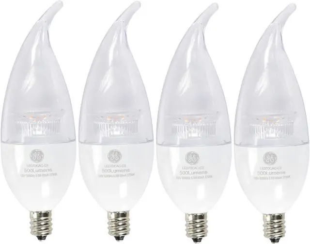 Main image of G E LIGHTING 34724 LED Bulb, Deco, Clear, Candelabra Base, 7-Watt, 2-Pk. - Quantity 4