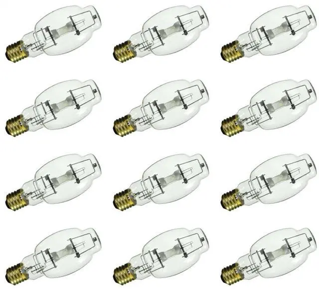 Main image of (case of 12) GE 40201 Metal Halide HID Light Bulb (enclosed fixtures only), MVR400/HOR/BT28, 400 watts, 37000 lumens, BT28 High Intensity Discharge, 4200K Cool White, MultiVapor Quartz Lamp