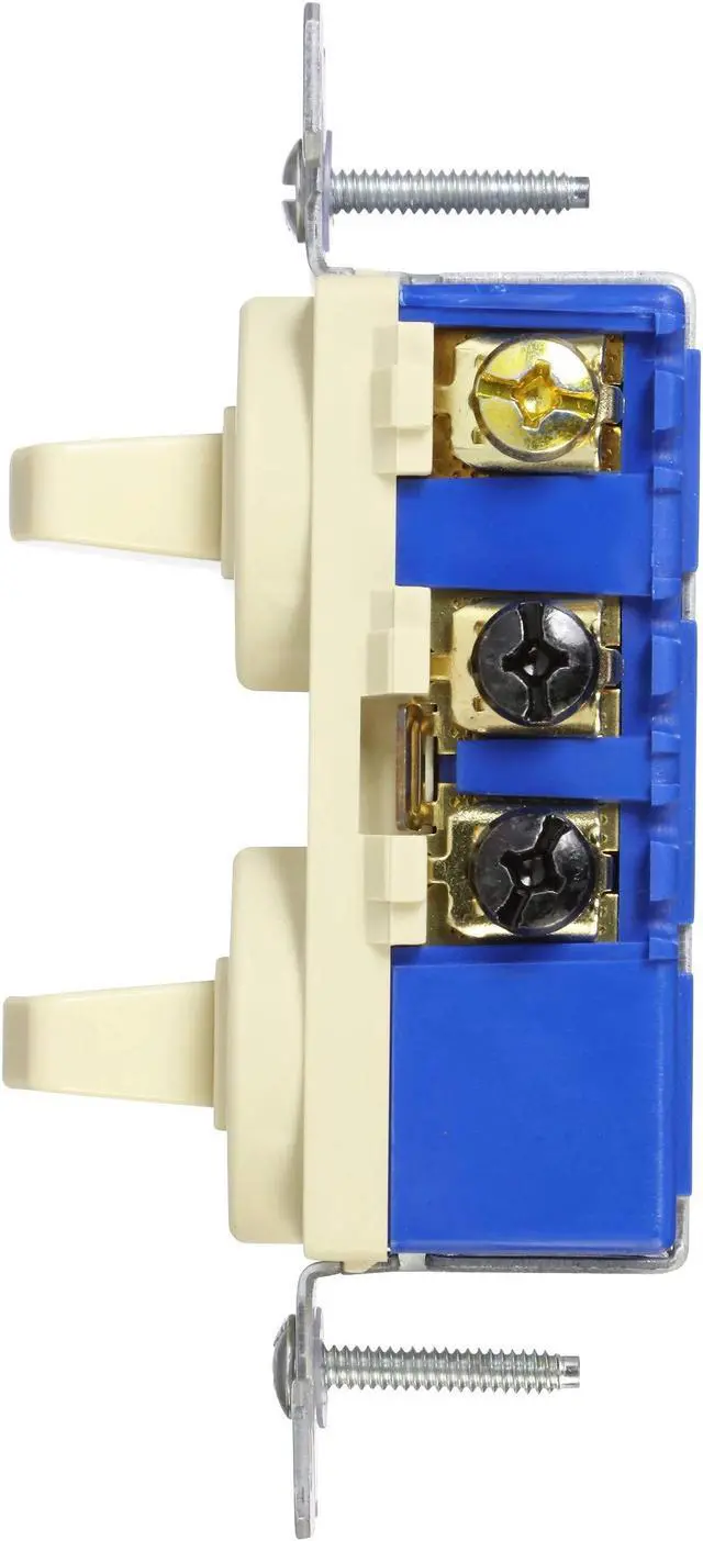 Alt view image 2 of 3 - (case of 10) EATON Wiring 275V-BOX 15-Amp 120/277-volt Commercial Grade Combination Single Pole Toggle Switch and 3-Way Switch, Ivory