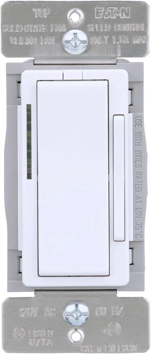 Alt view image 3 of 7 - (case of 4) Eaton EWFFSC15-C2-BX-L Wi-Fi Smart Fan Speed Control Compatible with Alexa and Google Assistant, Color Change Kit (White/Light Almond/Ivory)