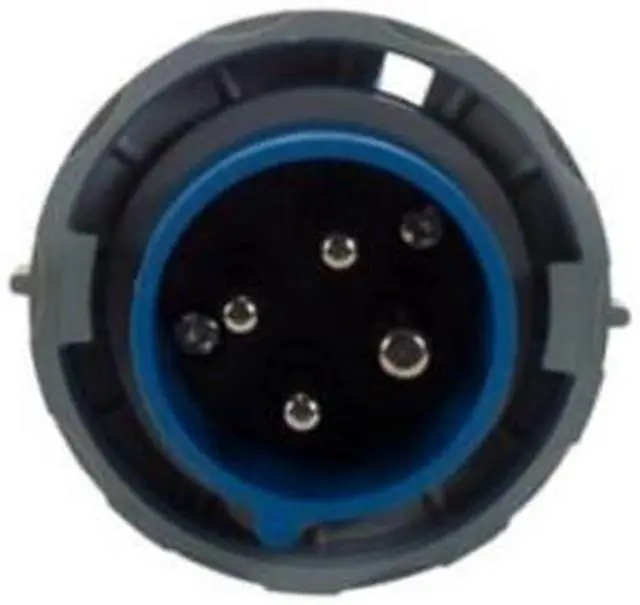 Alt view image 2 of 3 - Eaton Arrow Hart AH420P9W Pin and Sleeve plug, IP69K rated, #12 - #10 AWG, 20A, 3 250V, Back wire, Blue,