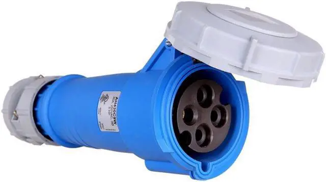 Alt view image 2 of 7 - Eaton Arrow Hart AH430C9W pin & sleeve connector, IP69K Rated, #10 -#2 AWG, 30A, 3 250V, Back wire, Blue, IP67, Nylon, Three-pole, Four-wire, grounding, Female, 5 HP, Nylon, Three-phase