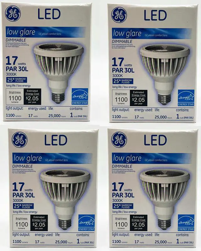 Main image of (case of 4) GE 20151 - LED Narrow Flood Light, PAR30 Long Neck, 17 watt, 1100 lumen, 3000K, Dimmable, LED LED17DP30LW93025 LED Light Bulb