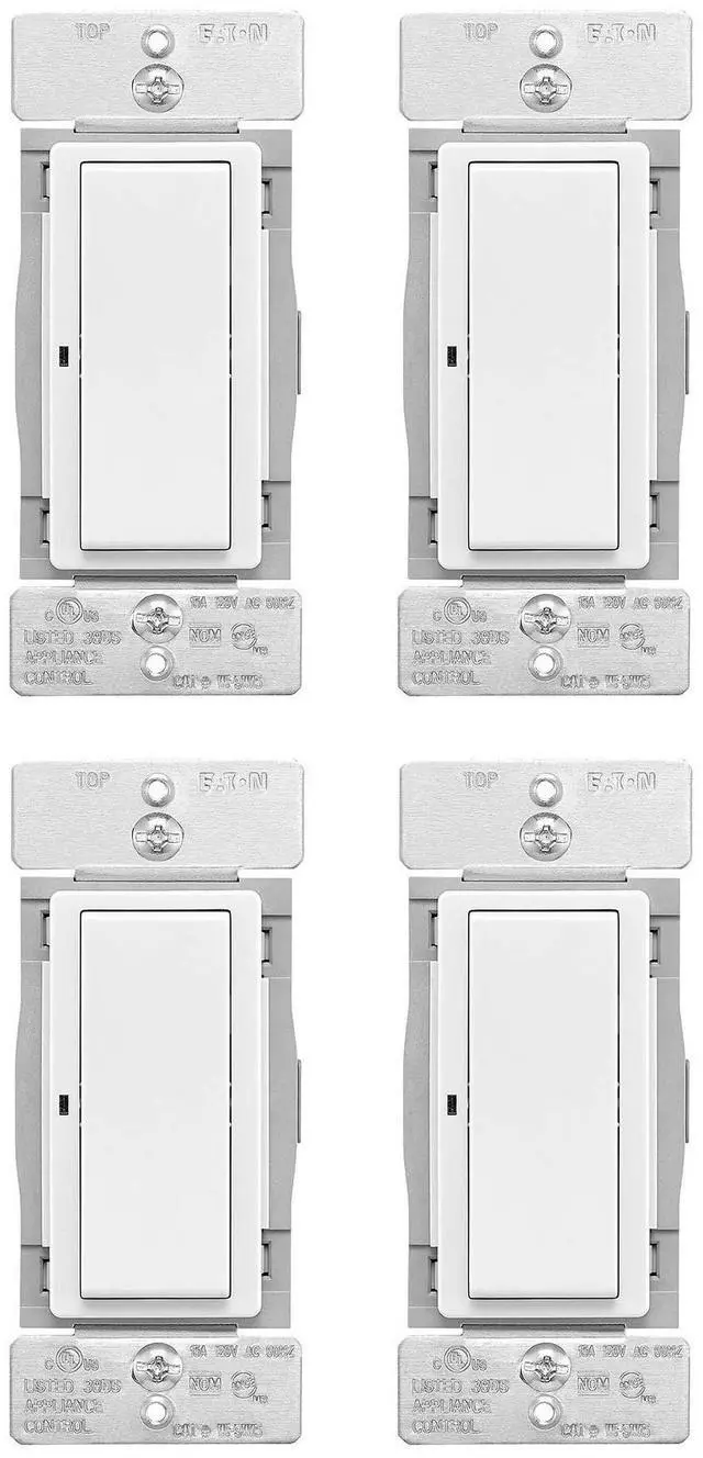 Main image of (case of 4) Eaton WFSW15-W-SP-L Wi-Fi Smart Switch Works with Alexa, White ? A Certified for Humans Device