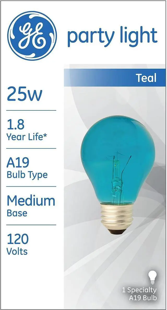 Alt view image 4 of 6 - GE 25W Teal Party Bulb, Pack of 6