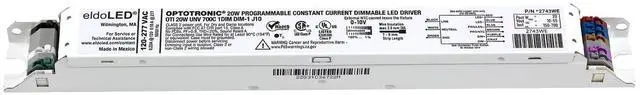 Alt view image 2 of 2 - eldoLED 2743WE 20W OPTOTRONIC Programmable Constant Current Dimmable LED Driver - OTI 20W UNV 700C 1DIM DIM-1 J10, 2743WE, Replacement/Compatible with Osram 57431