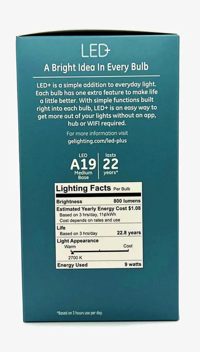 Alt view image 3 of 3 - GE LED+ Dusk to Dawn LED Light Bulb, Soft White, A19, Outdoor use, 9 watts, 800 lumens, medium base, turns on at night, turns off during the day, no hub, app or wifi required
