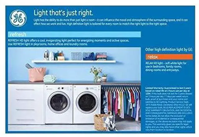 Alt view image 3 of 3 - GE Refresh 60-Watt EQ A19 Daylight Dimmable LED Light Bulb (8-Pack)