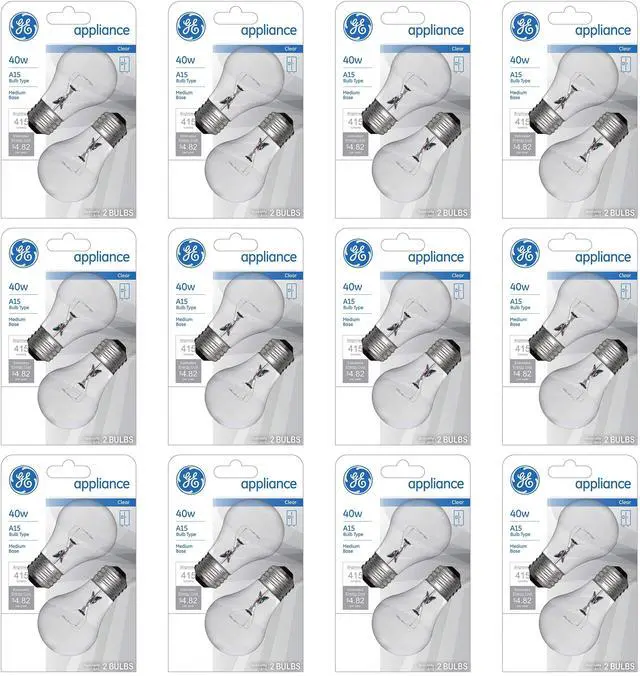 Main image of (case of 24 bulbs) GE Appliance Clear Light Bulb 40w, A15 Bulb Type, Medium Base | 415 Lumens |