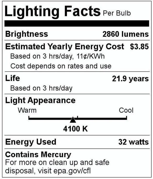 Alt view image 3 of 3 - (case of 36) GE 18369 Ecolux CoverGuard Starcoat 48 inch T8, 32 watt, 2860 lumens, 4100K, Shatter Resistant, F32T8/XL/SPX41/ECO/CVG