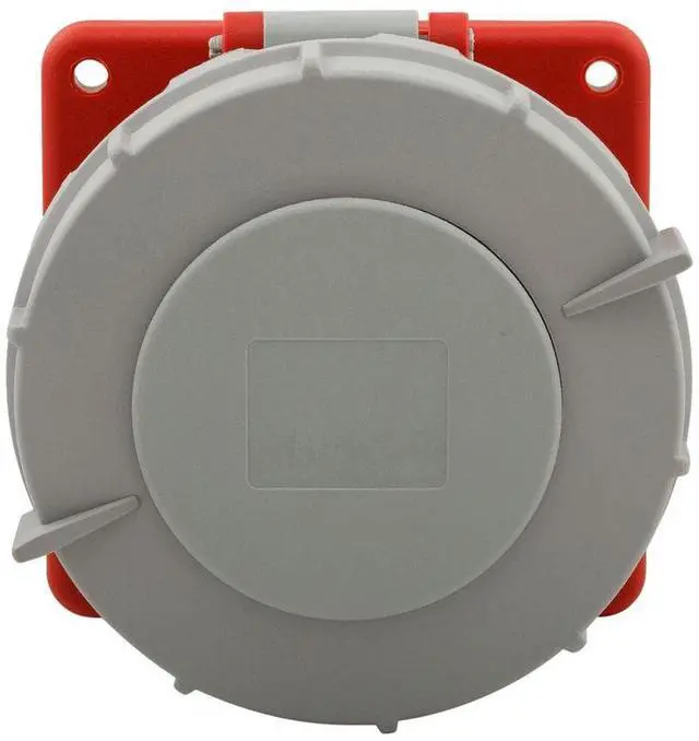 Alt view image 2 of 2 - (case of 4) Eaton Arrow Hart AH532R6W Pin and Sleeve Recptacle, 32A 220/380V 4P5W, watertight, Red