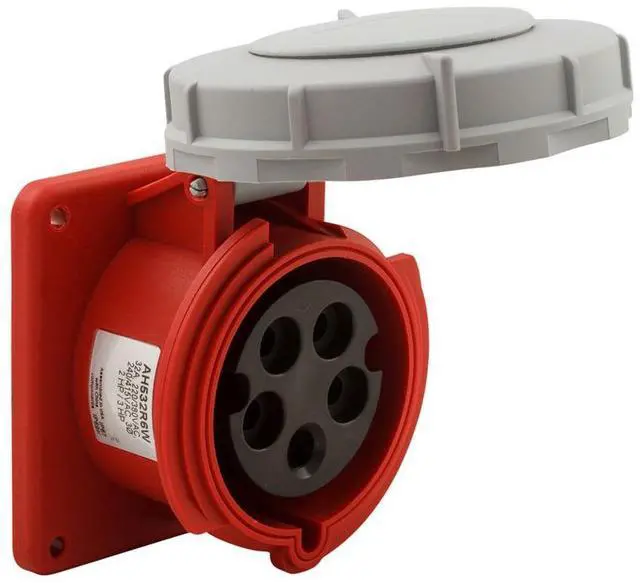 Main image of Eaton Arrow Hart AH532R6W Pin and Sleeve Recptacle, 32A 220/380V 4P5W, watertight, Red