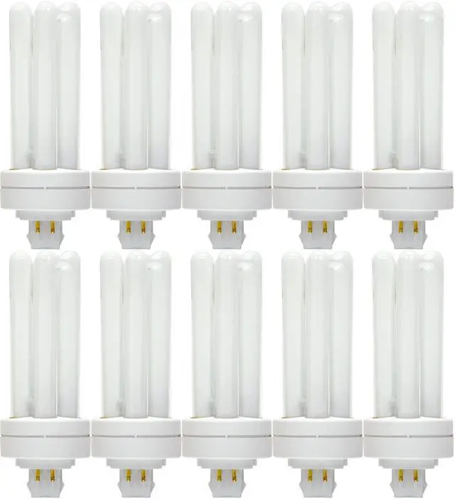 Main image of (case of 10) GE Energy Smart CFL Light Bulb, Triple Tube Biax Light Bulb, T4 Light Bulb, 18-Watt, 1200 Lumen, G24Q-2 4-Pin Base, Warm White, 10-Pack, Compact Fluorescent Light Bulb