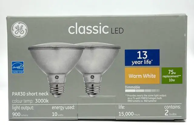 Main image of GE classic LED PAR30 Shortneck, 10 watt, 900 lumen, 3000K warm white, Dimmable