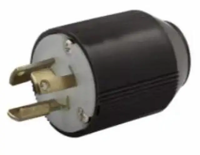 Main image of Eaton Wiring 4771N, 15 Amp Locking Plug, NEMA L7-15, Phenolic, Black, compatible with #16-#12 AWG, ideal for industrial applications