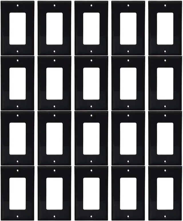 Main image of (case of 60) Eaton Wiring 1-Gang Decorator Wall Plate, Nylon, Standard, Black, 5151BK