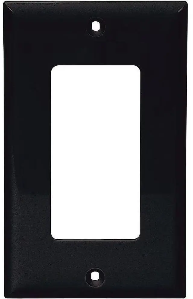 Alt view image 2 of 2 - (case of 60) Eaton Wiring 1-Gang Decorator Wall Plate, Nylon, Standard, Black, 5151BK