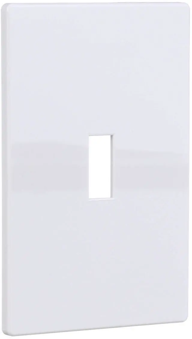 Alt view image 6 of 7 - (quantity of 20) EATON PJS1W Arrow Hart PJS1W Mid Size ScrewLess Wall Plate, 1 Gang, 4-7/8 in L X 3-1/8 in W X 0.08 in T, White