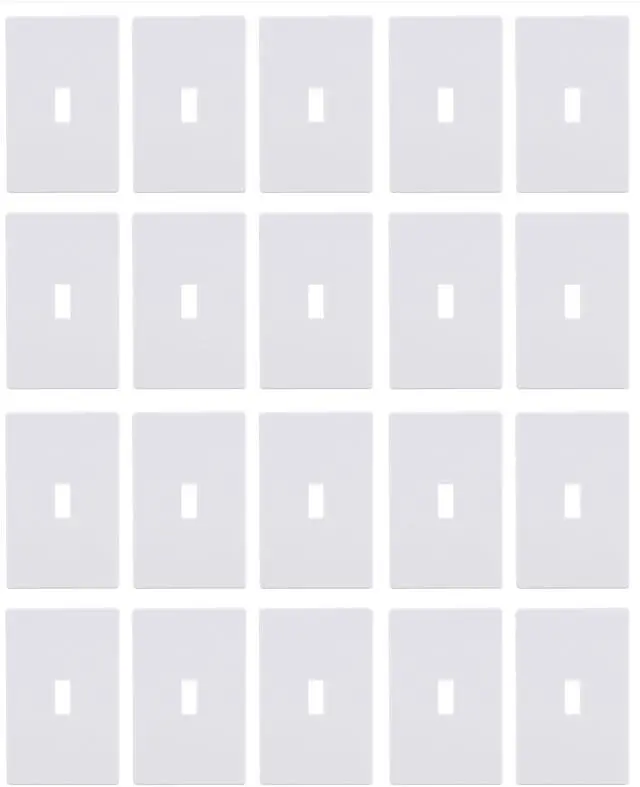 Main image of (quantity of 20) EATON PJS1W Arrow Hart PJS1W Mid Size ScrewLess Wall Plate, 1 Gang, 4-7/8 in L X 3-1/8 in W X 0.08 in T, White