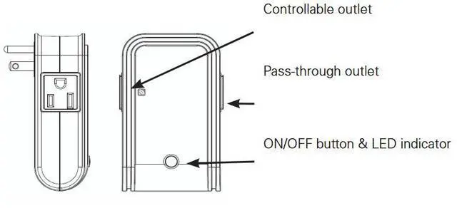 Alt view image 4 of 4 - Eaton Wiring Z-Wave Plus Wireless ON/OFF Plug-in Module, White, 2 outlet, 125V, Indoor Smart Plug