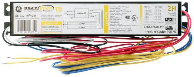 Main image of (case of 10) Ge 232-MVPS-H 29675 Programmed Rapid Start Ballast Ultrastart