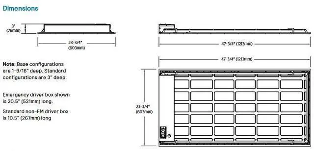 Alt view image 3 of 4 - Signify Day-Brite 2FPZ30L850 FluxPanel LED recessed luminaire, 2 feet by 4 feet, 5000K, 3000 Lumens, 2 x 4 Difffuse LED Panel, 120-277V, Dimmable