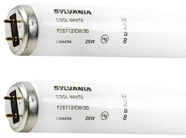 Main image of Sylvania 22528 - F25T12/CW/30 (2 Pack) 25 Watt Fluorescent Tube - 30 inch T12 Appliance Bulb - Preheat