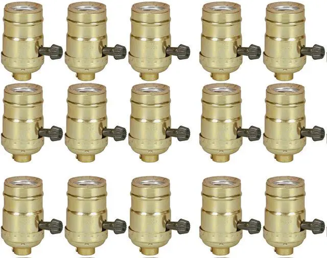 Main image of (case of 15) EATON Wiring 917ABD Medium Base Lamp Holder Adapter, Turn Knob metal Lamp stem mounting, medium screw base, 250w rated, 250V