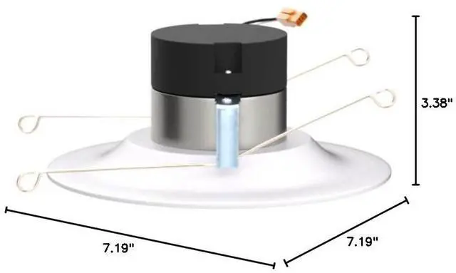 Alt view image 5 of 5 - Halo 5 inch and 6 inch Integrated LED Recessed Retrofit Downlight Trim, 90 CRI, Title 20 Compliant, 3000K Soft White Recessed Light