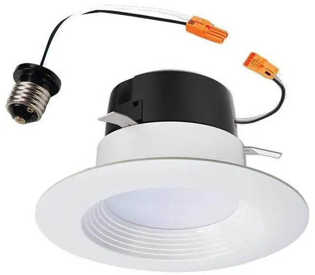 Alt view image 2 of 6 - HALO 4 inch Recessed LED Can Light ? Retrofit Ceiling & Shower Downlight ? 3000K -Baffle White Trim (6 Pack)