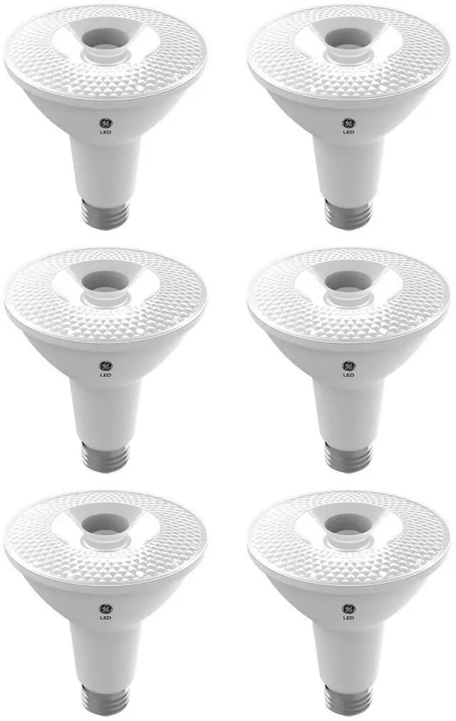 Alt view image 2 of 5 - (6 bulbs) GE LED PAR30 long neck, Indoor Spotlight, warm white HD, 75 watt equivalent, Dimmable, 950 lumens, uses only 12 watts, LED Spotlight Light Bulb