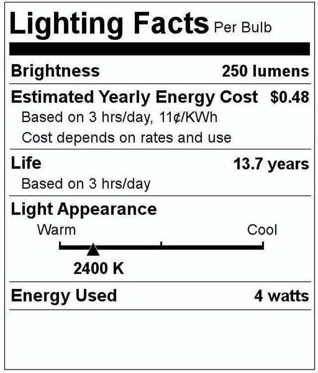 Alt view image 2 of 2 - GE 75544 LED CA11 Bulb, Decorative Chandelier Bulb, medium base, bent tip, 4 watt, 250 lumen, 2400K warm white, Dimmable,
