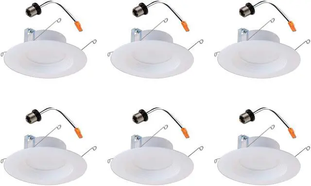 Main image of (case of 6) Halo 5-inch and 6-inch Integrated LED Recessed Ceiling Light 90 CRI, California Title 20 Compliant Retrofit Downlight Trim, 2700K Warm White, 730 lumens, 8 watts