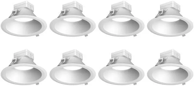 Main image of (case of 8) Hubbell Canless LED LiteBox Downlight, 8 inch round, 3000 lumen, warm white selectable (2700K, 3000K, 3500K) 90 CRI, 37 watt, Dimmable, 120-277V, Matte White, LBRST-8RD-M_30LWWCS9-WH