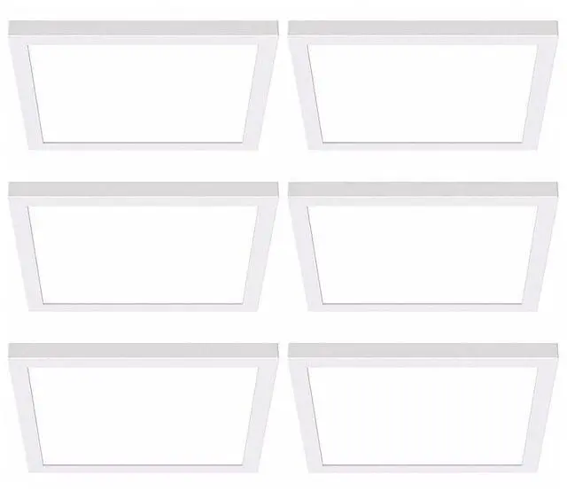 Main image of (case of 6) Hubbell Litebox Edge-Lit Surface LED Downlight, 8 inch square, white, Selectable Color Temperature, 1750 lumens, 20 watts, 120-277V, 0-10V Triac Dimming, LBSES-8SQD-RM- CS9-WH