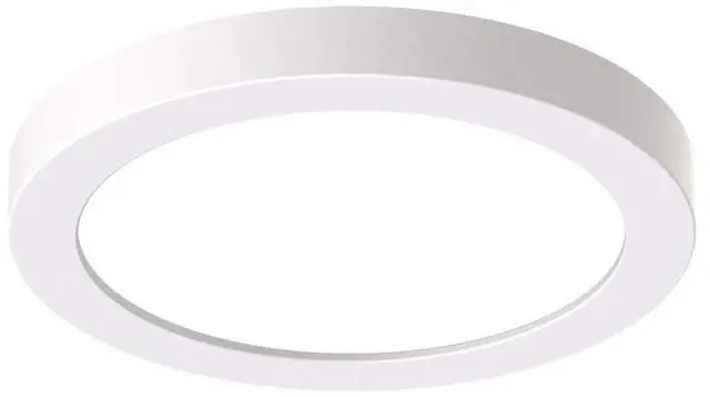 Main image of Prescolite Edge-Lit Round LED Downlight, 4 inch, 750 lumens, 10 watts, Field selectable color temperature, remote driver J-Box, 120-277V, flicker free dimming, white, LBSES-4RD-RM-CS9-WH