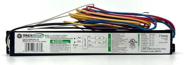 Main image of GE 68976 LFL Electronic Program Rapid Start Ballast, T5 Lamps,108 to 305V GE224MVPS-N