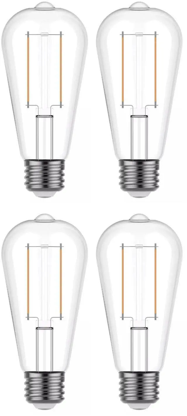 Alt view image 3 of 3 - GE Classic Soft White LED Bulbs, ST19 Edison, 60W Equivalent using only 5 watts, 500 lumen, Dimmable, beautiful 2700K (4 Pack)